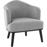 Ahoy Accent Chair in Black Wood & Grey Fabric